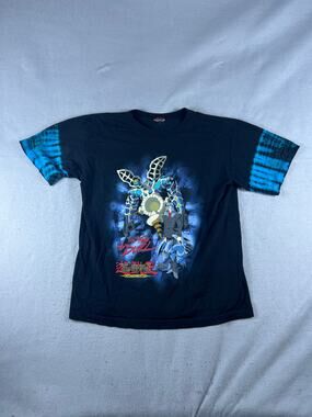 Yu-Gi-Oh! T-Shirt Mens XS Black Tie Dye Anime Graphic It’s Time To Duel Y2K Tee